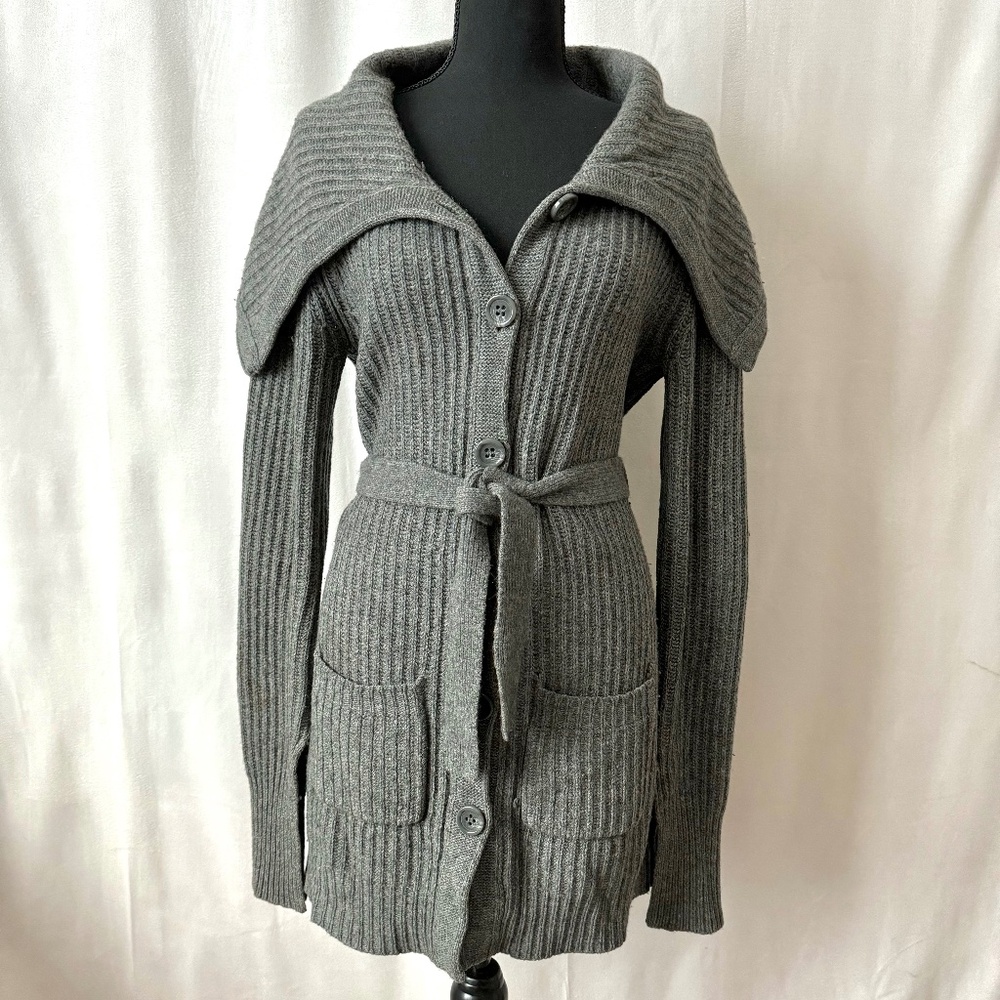 BCBGMaxAzria Cardigan Chunky Knit Sweater Wool/Cashmere Blend